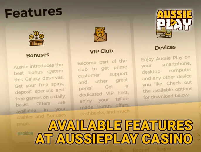 Aussie Play Casino features available to Australians players