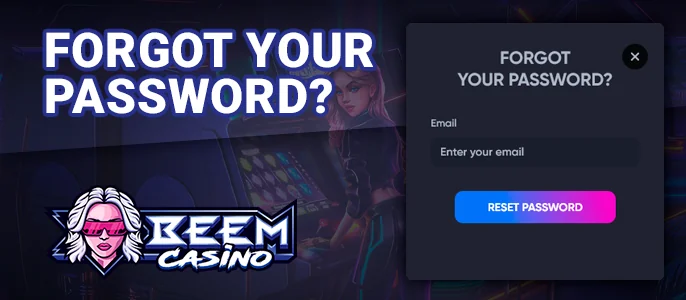 Account password recovery at Beem Casino - how to regain access to account