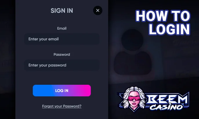 Authorization on the site Beem Casino - how to log in to account
