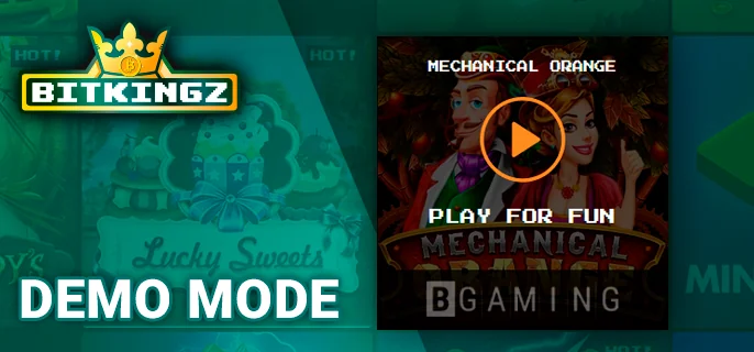 Playing in Demo Mode at Bitkingz Casino - instructions on how to start the pokies in demo mode