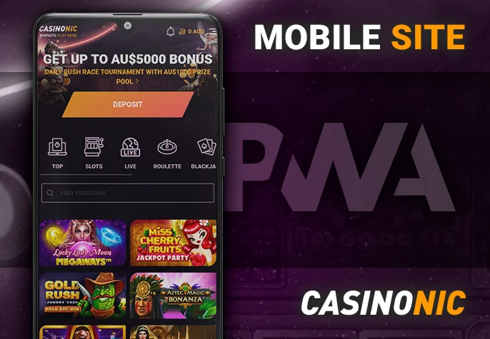 The mobile version of the site Casinonic - how to play through mobile devices