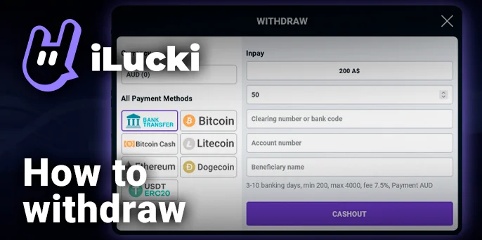 Withdrawing money from iLucki Casino to Australian payment systems