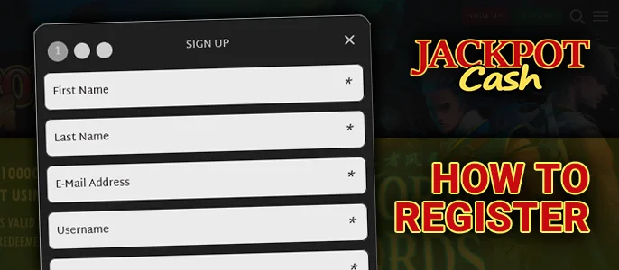 Jackpot Cash Casino registration form