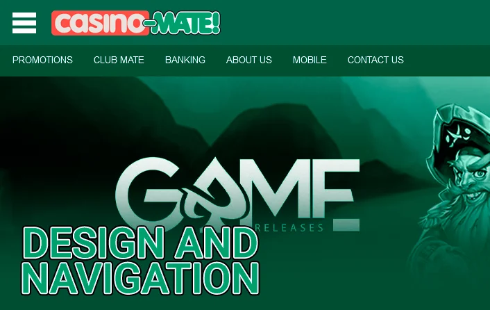 How to navigate the site Casino Mate - design site