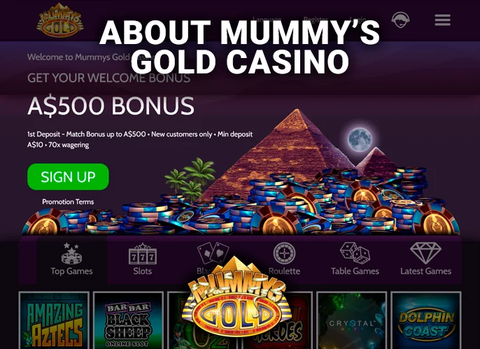 Real Money Mummy's Gold Casino website - about the casino and license