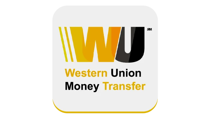 Western Union payment platform logo with virtual card system