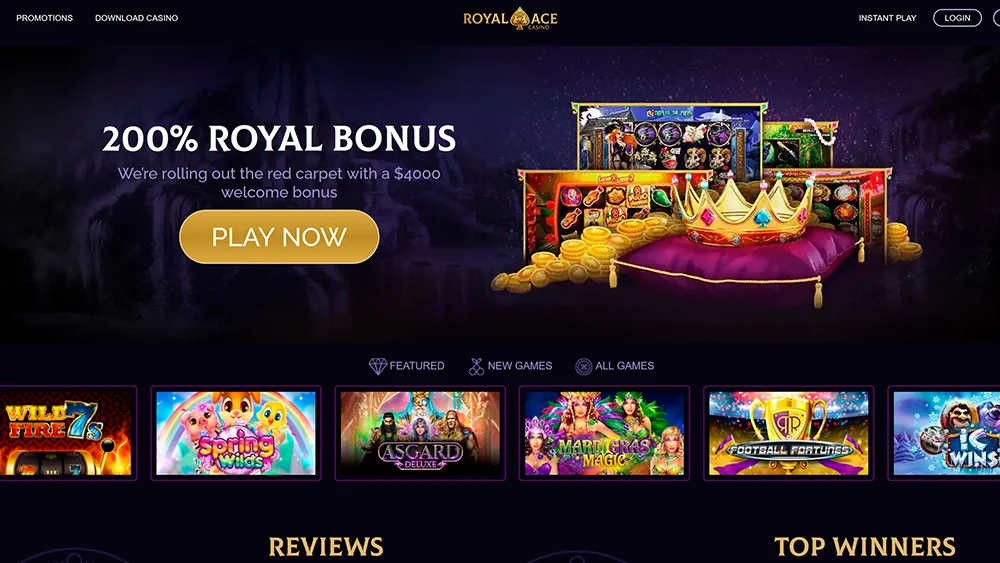 Main Page of Royal Race Casino