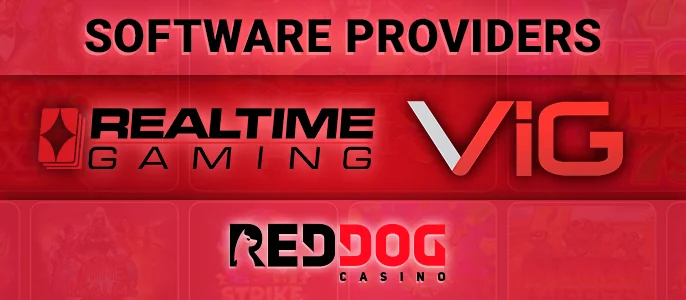 Software providers at Red Dog Casino - providers and number of games