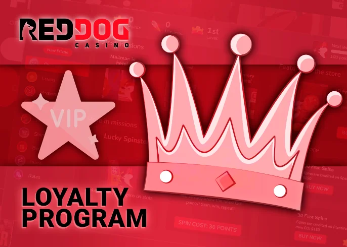 Loyalty program with level system at Red Dog Casino for Australians