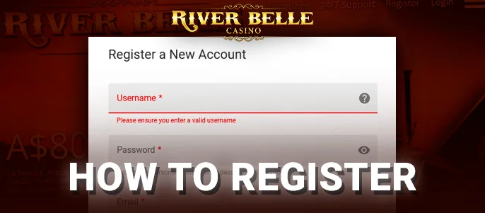 River Belle Casino registration form