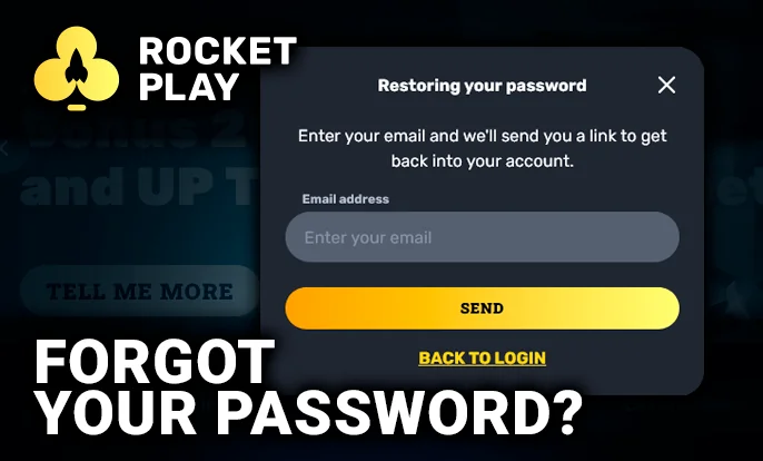 RocketPlay Casino password recovery - how to regain access to your account