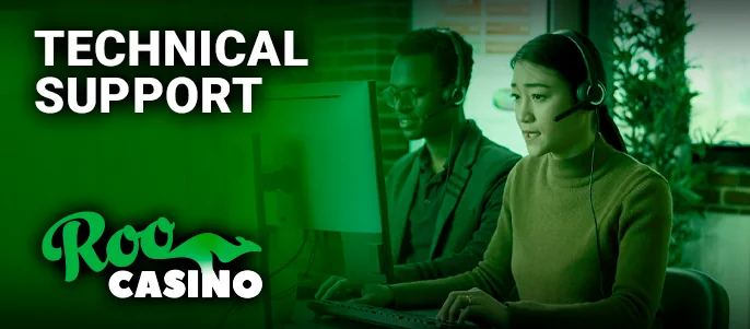 Roo Casino technical support - how to contact support agents