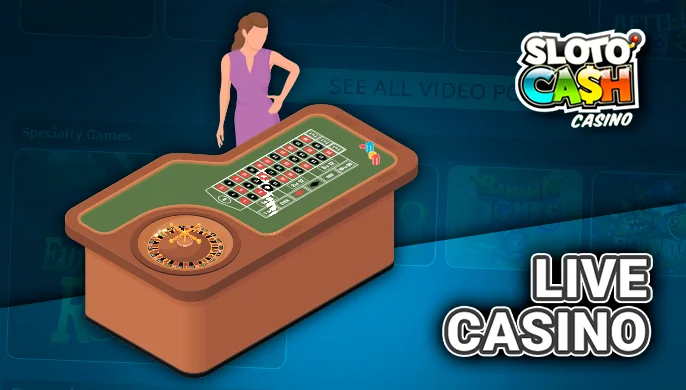 Live gambling at Slotocash casino with a real croupier