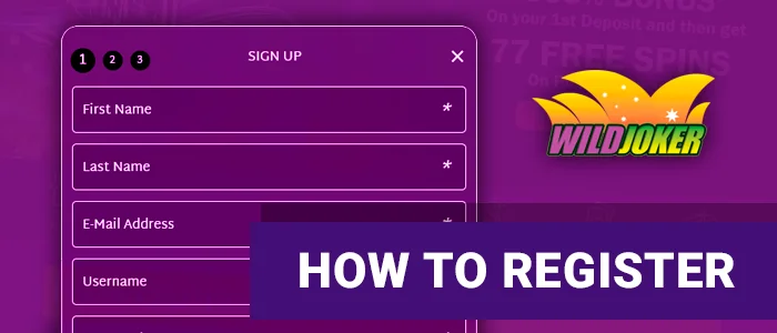 Registration on the project Wild Joker casino - how to sign up for an account