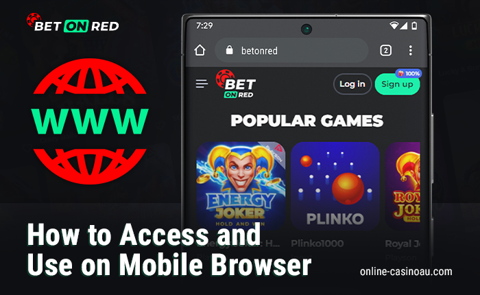 Play at BetOnRed Casino in your mobile browser