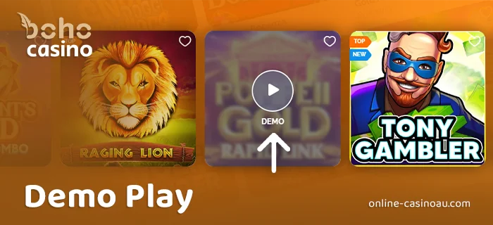 Free play at Boho Casino - how the demo mode works