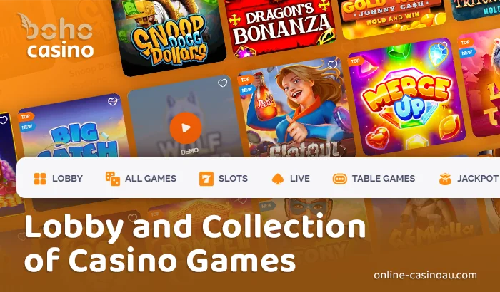 About online Boho Casino games - top category