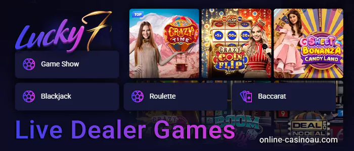 About live games at Lucky7even casino - baccarat, blackjack and others