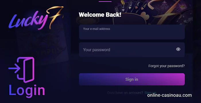 Login to Lucky7even Casino - how to log in