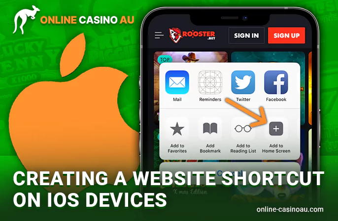 Add casino shortcut page to iPhone - step-by-step instructions