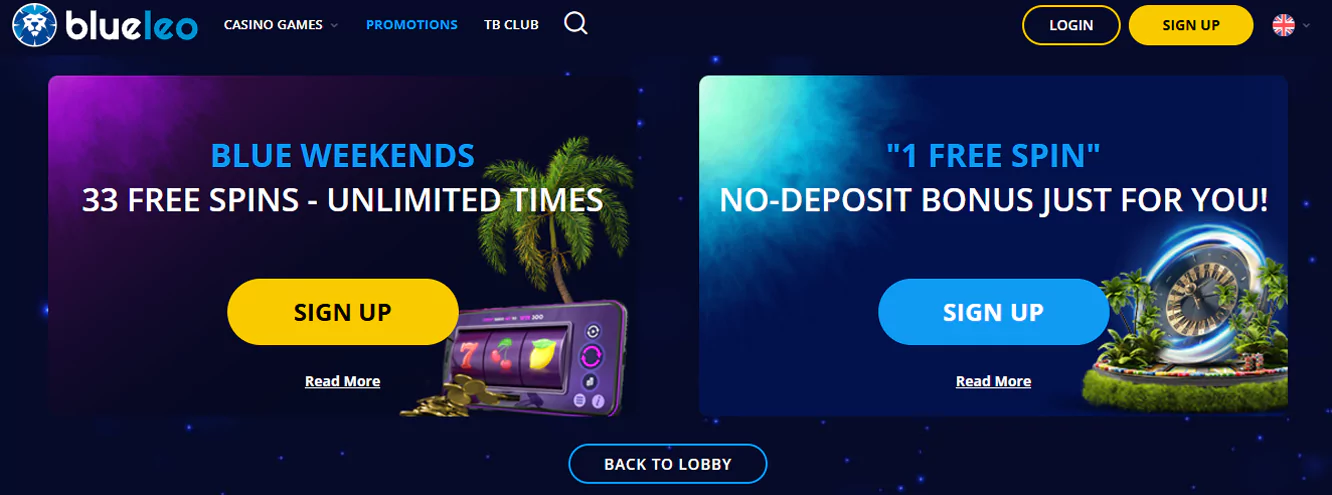 Get a freespin every day at Blue Leo Casino