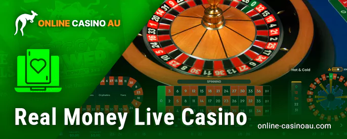 Section of live games for real money at online casinos