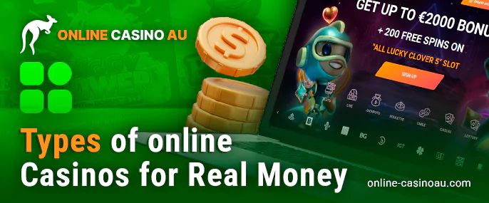 Types of real money online casinos for Australians