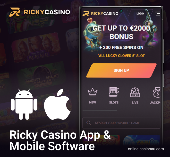 Use your phone to play on the Ricky Casino website