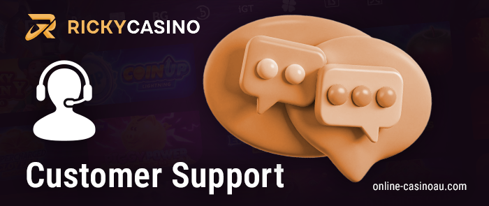 Player Support at Ricky Casino - how an Australian player can get help