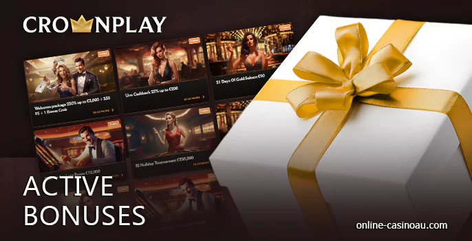 Bonus offers at Crownplay Casino for players from Australia