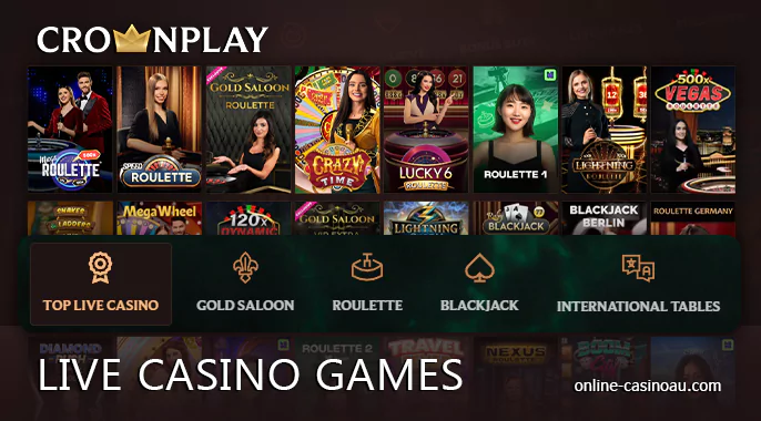 Play live games at Crownplay Casino - roulette, baccarat and more