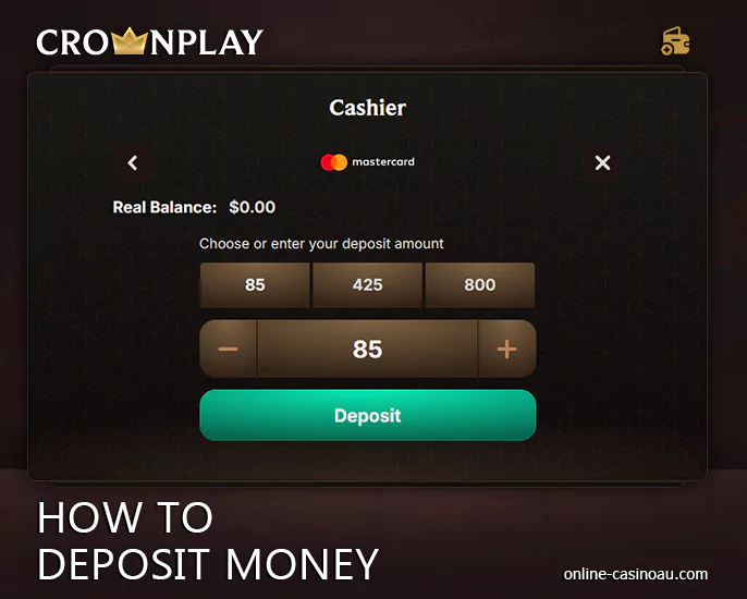 Make a deposit at Crownplay Casino - Fund your account