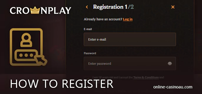 Crownplay Casino account registration instructions