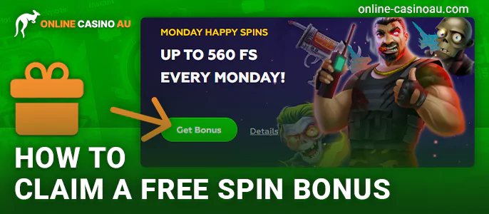 How to get a free spin bonus at Australian online casino - instructions