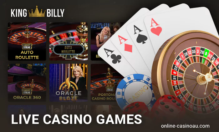 Play live dealer games at the King Billy casino site