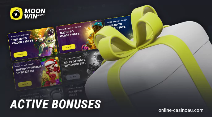 Bonuses for Australian players at Moonwin Casino