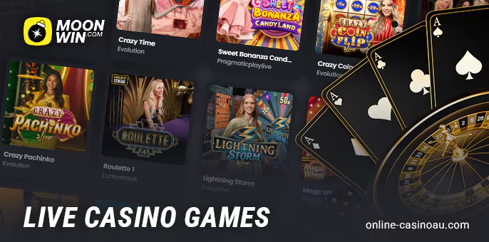 Live Gaming Section at Moonwin Casino