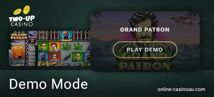 Play in demo mode on the Two Up casino website