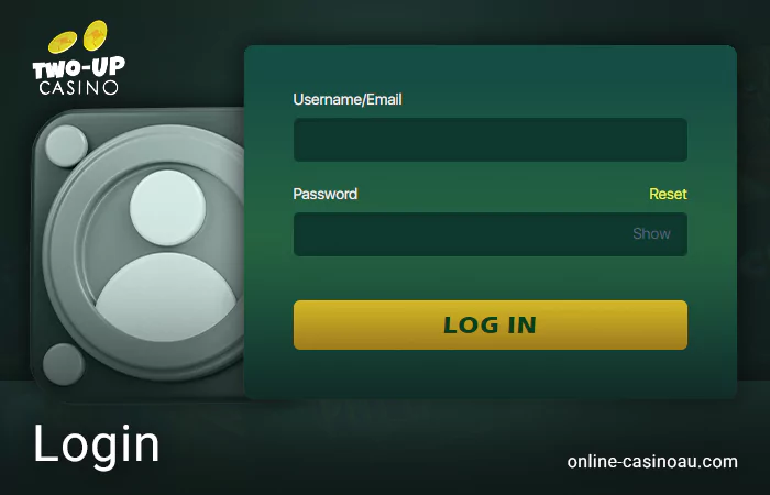 Authorization to Two Up casino personal account - guide