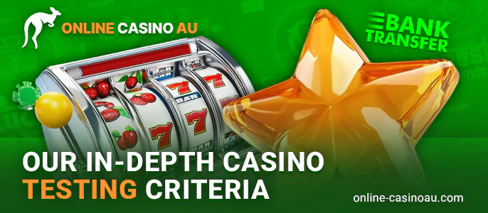 Criteria for checking online casinos with bank Transfer payments