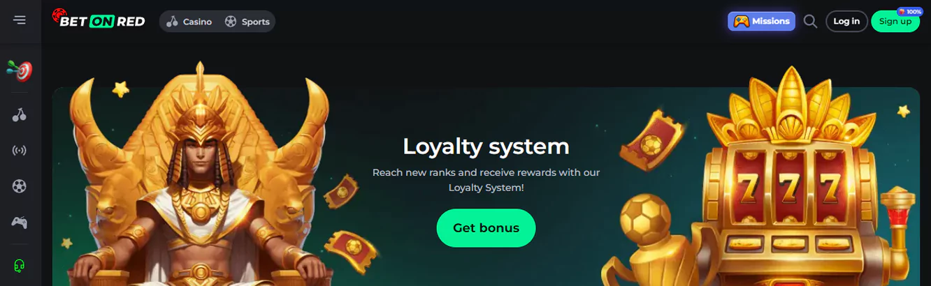 Best loyalty program at BetOnRed Casino