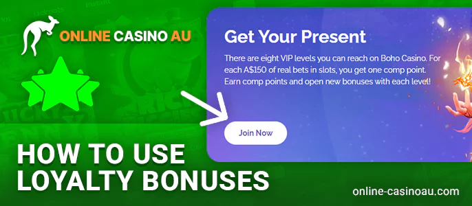 Instructions for Aussies on how to participate in the online casino loyalty program