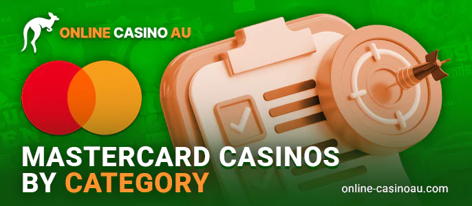 Mastercard casinos categories for players from Australia