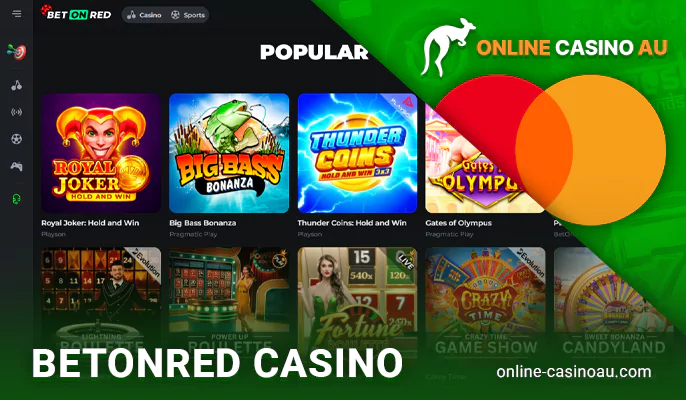 BetOnRed casino with Mastercard payments in Australia