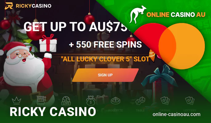 Ricky online casino with deposits and withdrawals via Mastercard