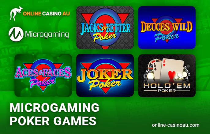 Poker games from Microgaming at Australian online casinos