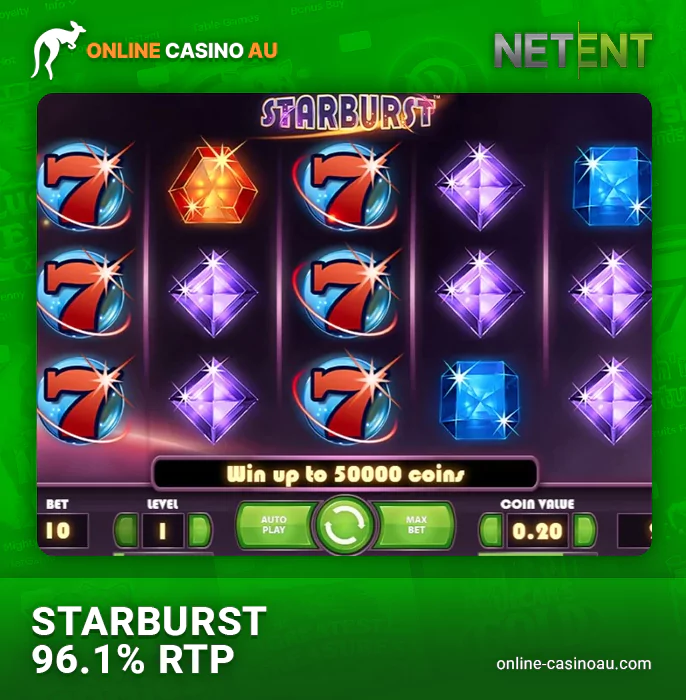 Online Pokie Starburst by NetEnt