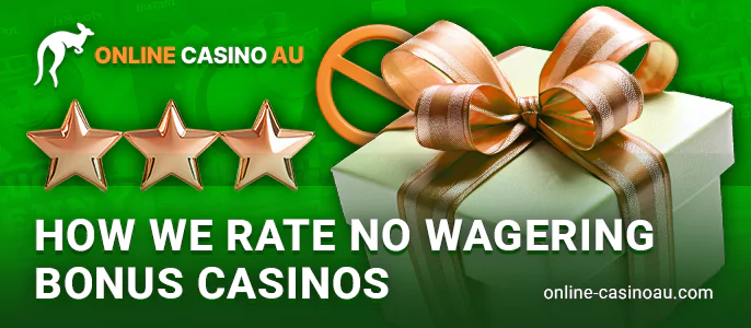 Criteria for evaluating no wagering bonuses at online casinos