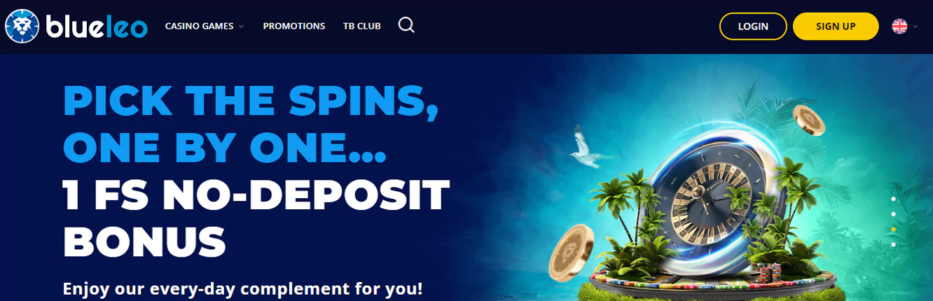 Get a no wagering bonus at Blue Leo online casino