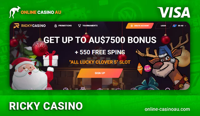 Play at Ricky Casino with Visa payments